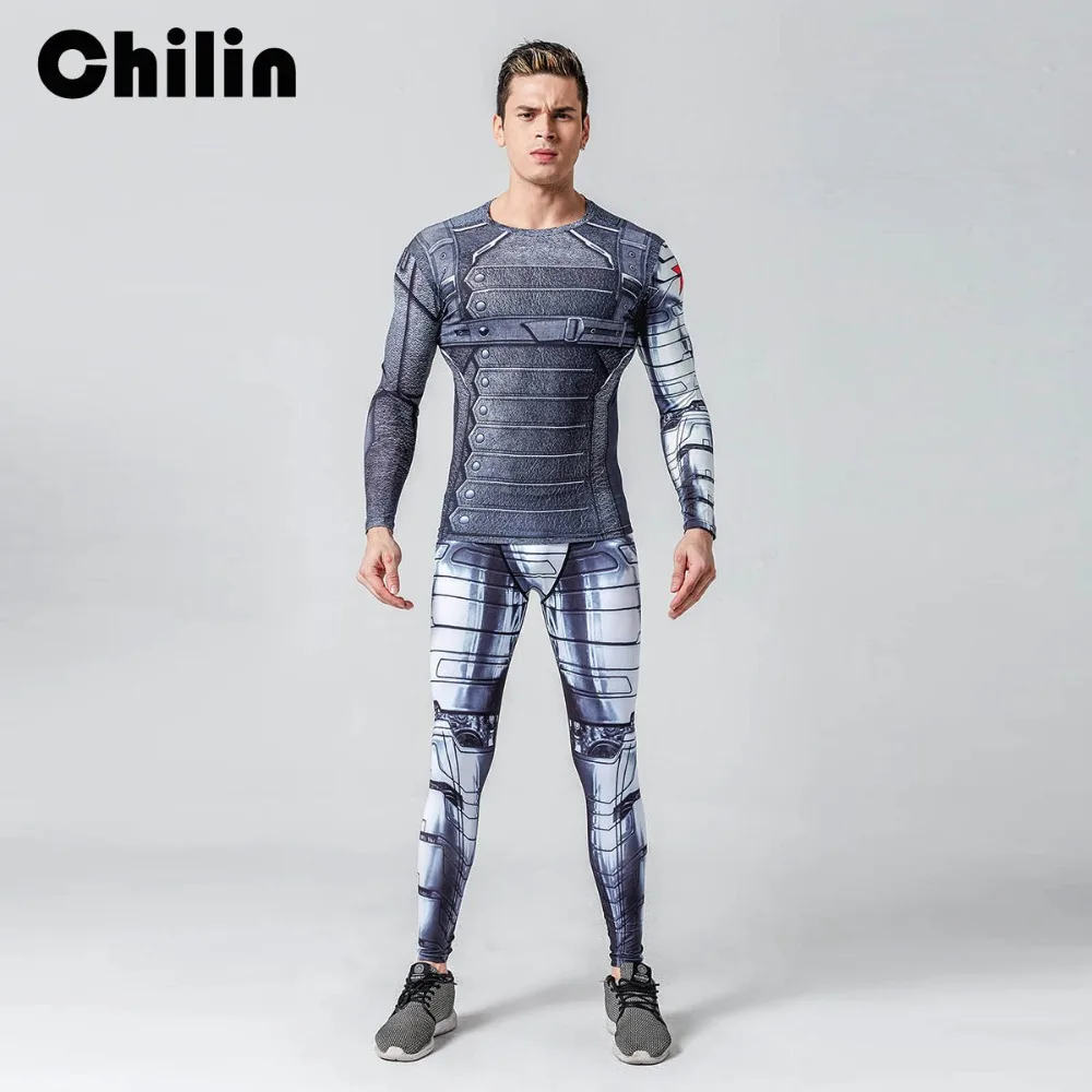 Winter Soldier T Shirt Leggings Mens 3D Printed T shirts Tight Men