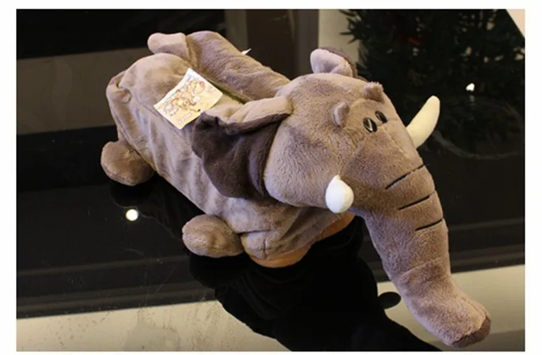 

Super cute 1pc 28cm long nose elephant tissue paper towel box home decoration stuffed toy children baby gift