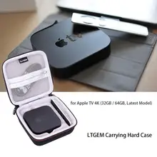 Ltgem estojo de transporte preto para apple tv 4k, (32gb/64gb, modelo mais recente)