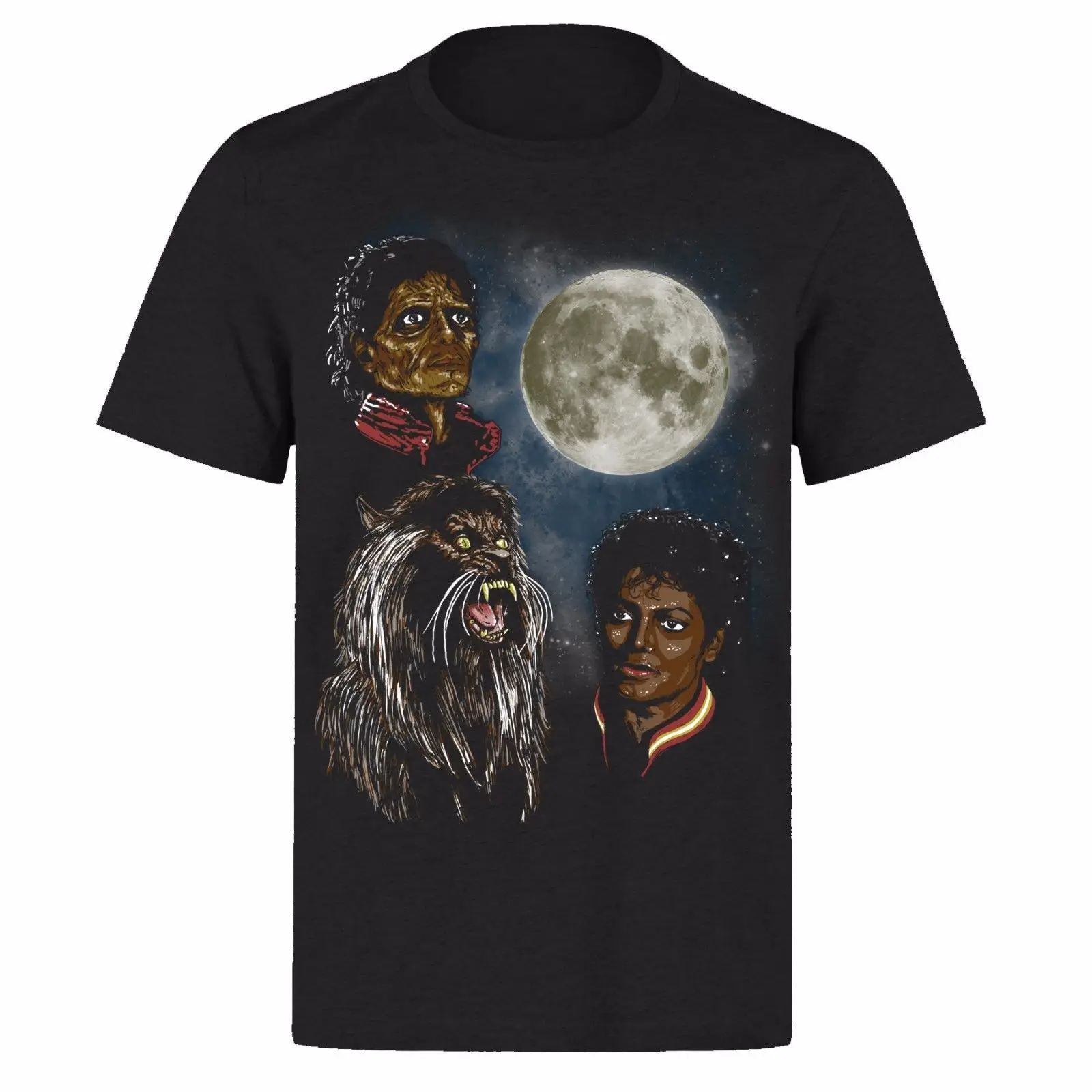 

MICHEAL JACKSON THRILLER WEREWOLF FULL MOON UNISEX BLACK PH51 T-SHIRT