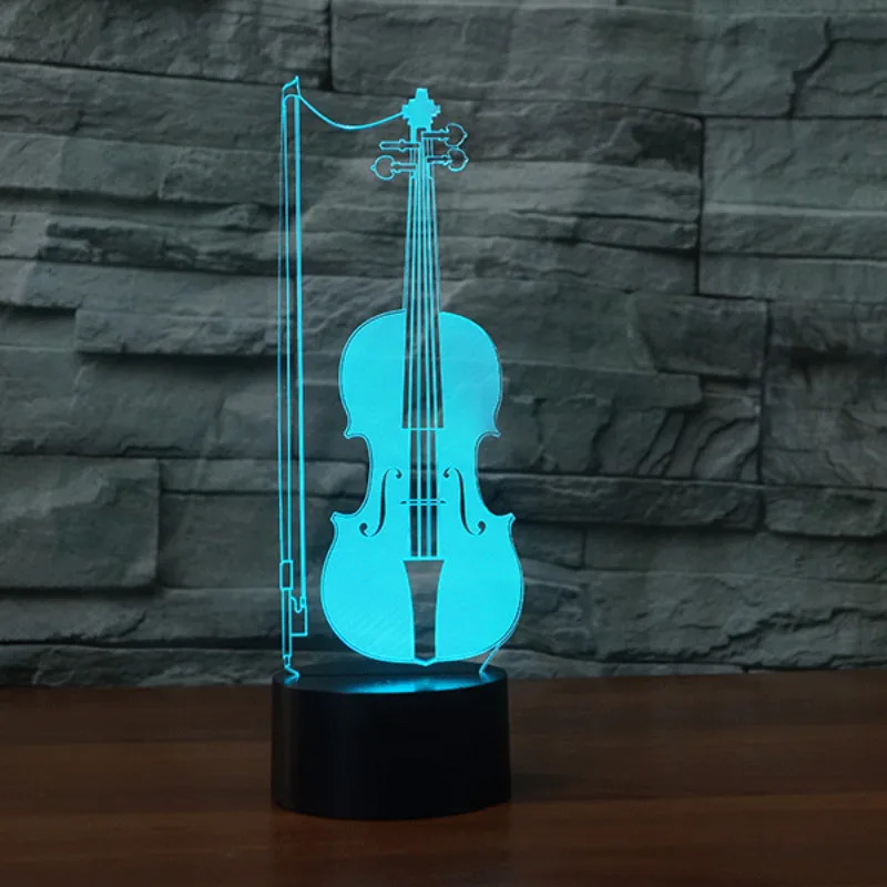 Виолончель Настольная 3d лампа для моделирования маленькая ночная креативный