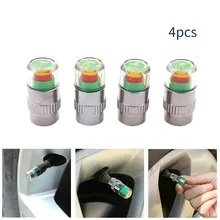 4PCS 2.4Bar 30PSI Car Auto Tire Pressure Alarm Monitor Valve Stem Caps Sensor Indicator Eye Alert Diagnostic Tools Kit