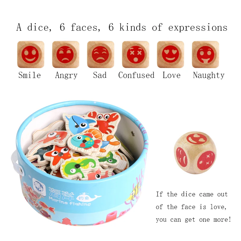 Wooden Magnetic Fishing Game Toys 5