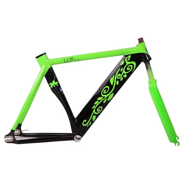 Cheap 700C bike frame  52cm Multicolor Aluminum alloy Fixie Frame And Fork Fixed Gear Fork Fixed Gear aluminum frame fork