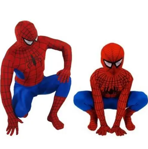

2019 Spider Man Spiderman Costume Fancy Dress Adult And Children Halloween Costume Red Black Spandex Cosplay Clothing