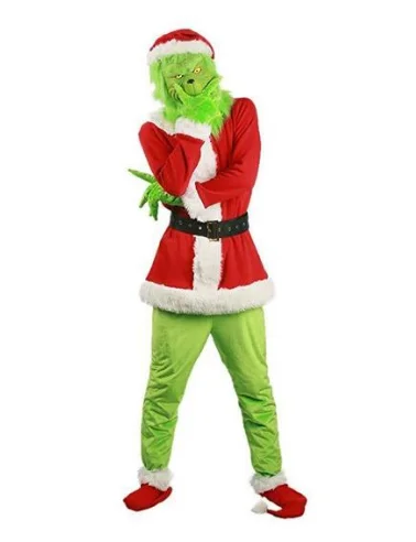 

Hot Sale Grinch Mask Santa Grinch Costume How the Grinch Stole Christmas Party Cosplay Costume Funny Suit Outfits for Men Women