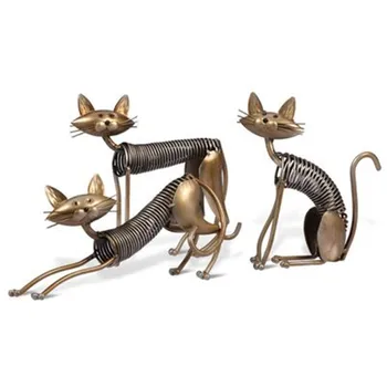 

Simple Modern Metal Craftwork Sculpture Abstraction Spring Cat Animal Decoration Creative Living Room Study Room Ornaments X1390