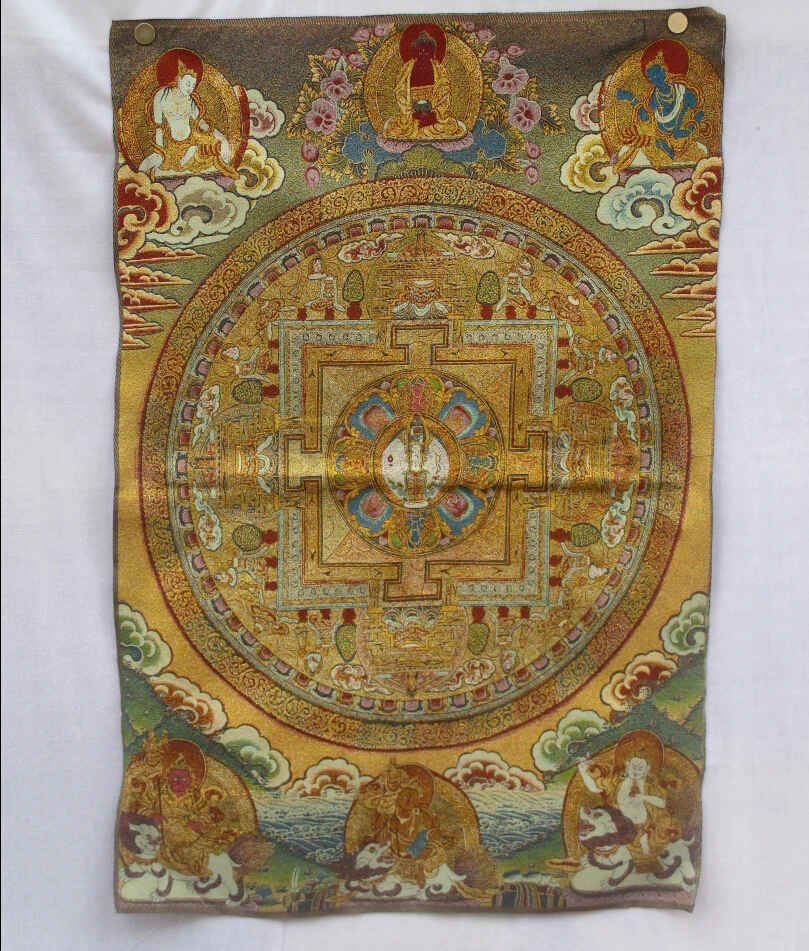 Коллекционные традиционные Тибетский буддизм в Nepal thangka картины Будды, большой размер буддизм шелковая парча картина p002507