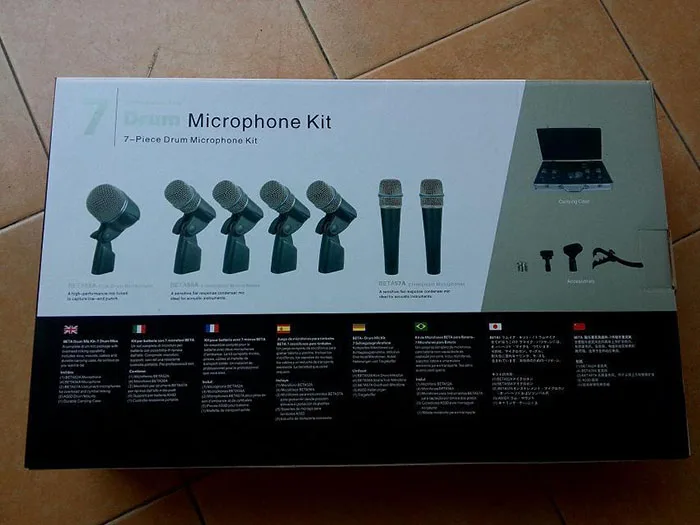 Профессиональный бета DMK7 XLR BetaDMK7 набор барабанных микрофонов 7 барабанных микрофонов с двумя BETA57A Четыре BETA56A Один BETA52A группа барабанных микрофонов комплект