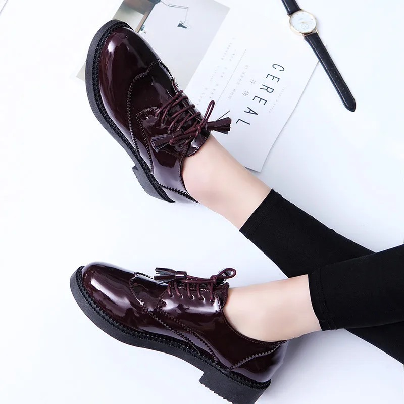 2017 Nueva Plataforma Mujeres moda Pisos Oxfords zapatos de Charol Liso  zapatos vintage de las mujeres sapatilhas Enredaderas zapatos mujer|women  platform flats|platform flatsleather creepers - AliExpress