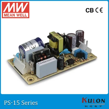 

Original MEAN WELL PS-15-24 single output 24V 0.625A 15W open frame Meanwell Power Supply PS-15 PCB type