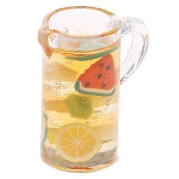 

Mini Resin Fruit Tea Cup Simulation Miniature Drinks Model Toy Doll Home Decoration 1/12 Dollhouse Miniature Accessories