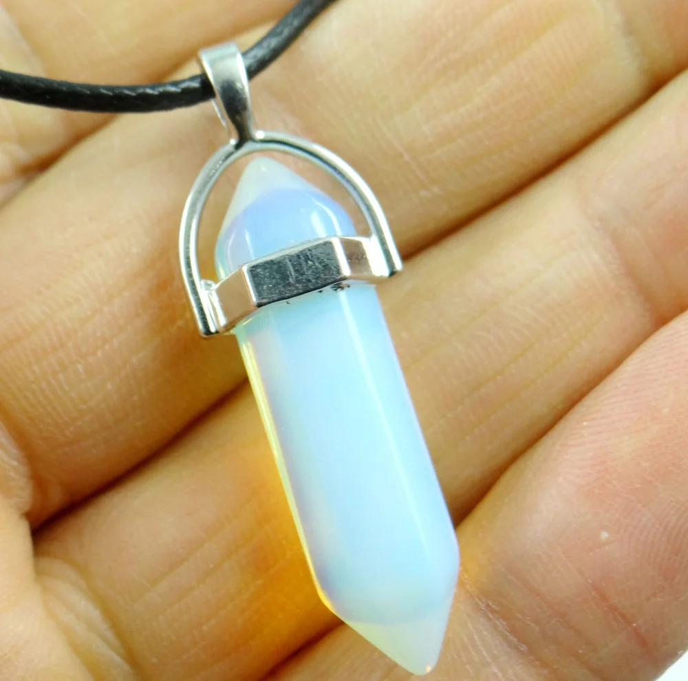 Natural stone Turquoises Quartz Crystal Opal lapis tiger eye Column pendant for diy Jewelry making necklace Accessories 1pcs 6