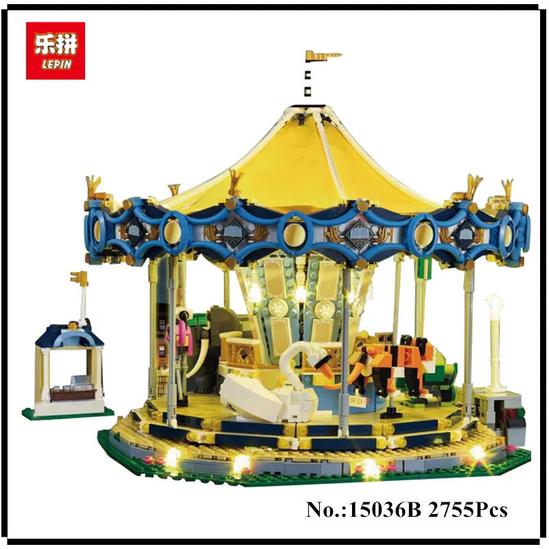 

IN STOCK Lighting Lepin 15036 2705Pcs Genuine Street Series The New Carousel Children Building Blocks Bricks Boy Toys Model Gift