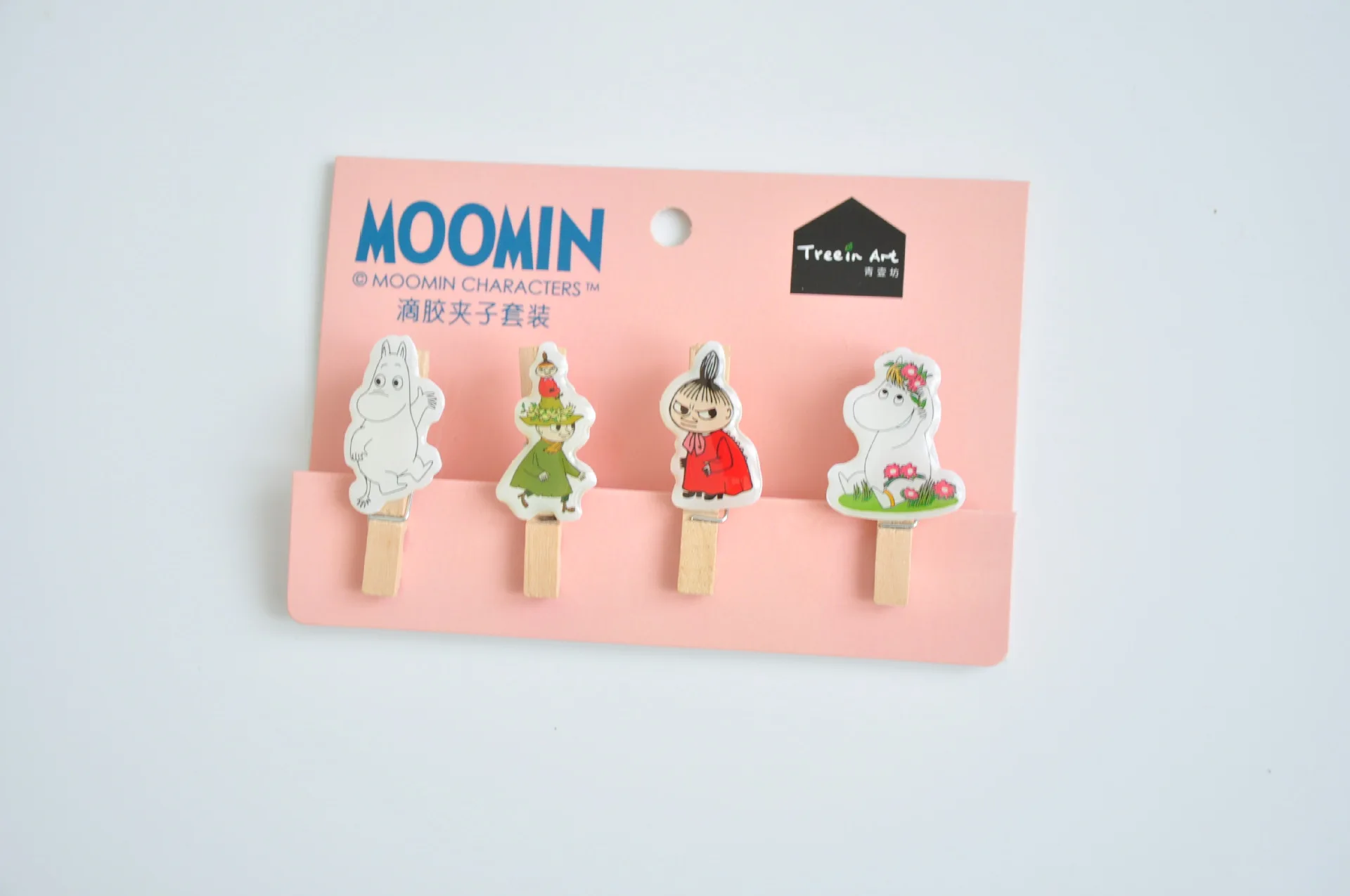 Creative Moomin Series Wooden Photo Clip with Hemp Rope Wall Decoration Message Clip Wedding Decoracion De Fiestas Y Eventos 