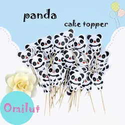 24 шт. панда верхушка для торта панда день рождения товары для украшения торта Детские украшение душевой кабины поставки для малыша