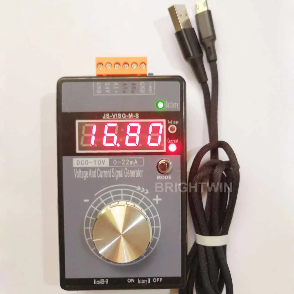 

Analog 0-5V 0-10V 4-20mA Signal Generator with Rechargeable Battery Pocket Adjustable Voltage Current Simulator LB01G Calibrator
