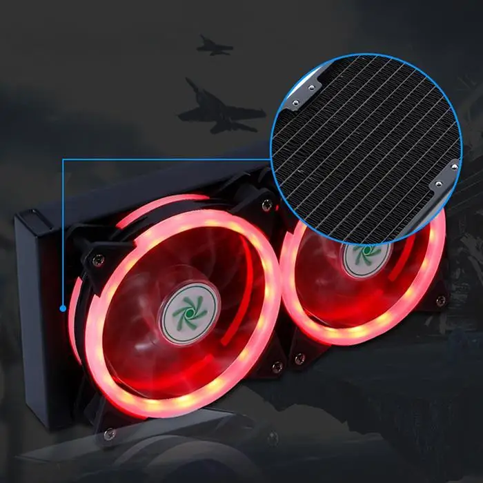 Интегрированное водяное охлаждение процессора теплоотвод 240 RGB аура цвет 1,580 кг управление черный все платформы общий