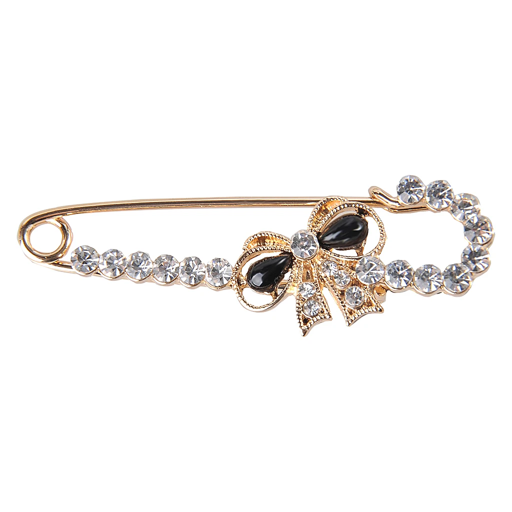 Stunning Crystal Safety Pin Scarf Coat Gown Clip Collar Lapel Pin Wedding Party Men Women Clothing Decorations