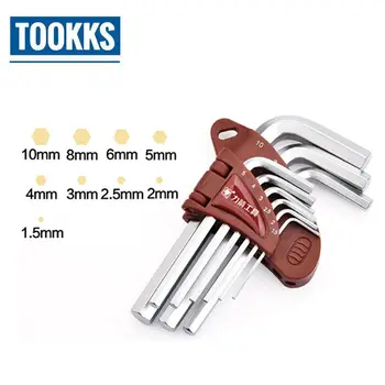 

9 Pcs Hex Key L-Shape Hex Spanner Powerful Type Allen Wrench Set Hand Repair Tool