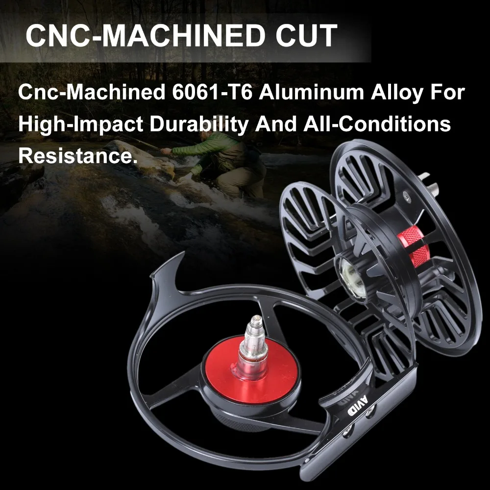 rod & 3-10wt cnc usinado voar carretel com tubo cordura