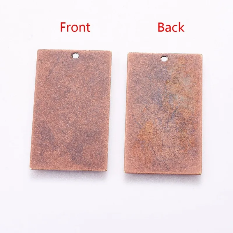 200pcs 32x18x0.5mm Metal Copper Tags, Brass Blank Stamping Tag Jewelry