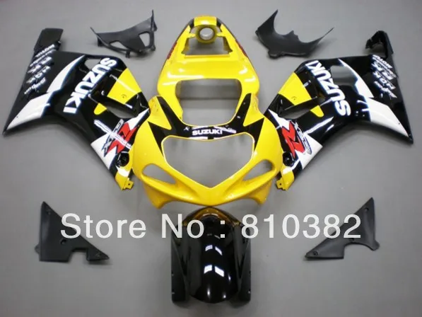 

Customized Fairing kit for SUZUKI GSXR600 750 01 02  03 GSXR 600 GSX-R750  K1 2003 2001 2002 yellow black Fairings kit SM06