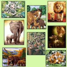 Картина Сделай Сам без рамки по номерам животные feelingsWall художественная картина Акриловая картина холст для украшения дома Прямая