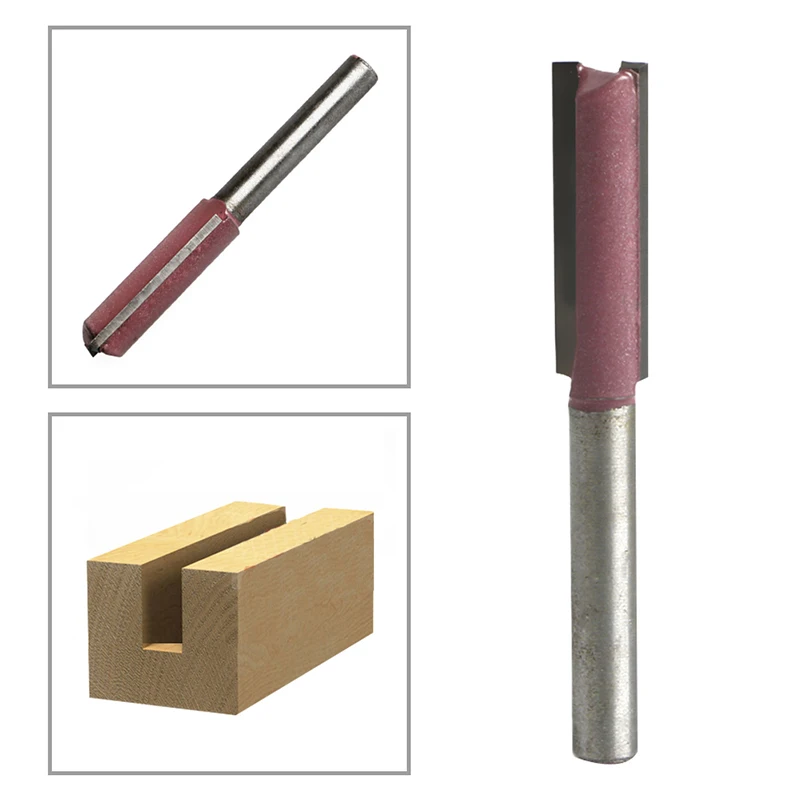 

1/4 "Shank 3/8" Blade Woodworking Double Flutes Straight Router Bit Cutter