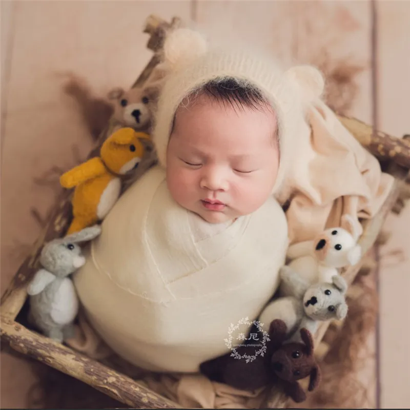 

Studio Photoshoot Posing Sofa Basket Baby Photo Props Solid Wood Tree Frame Newborn Photography Backdrop Fotografia Accessories