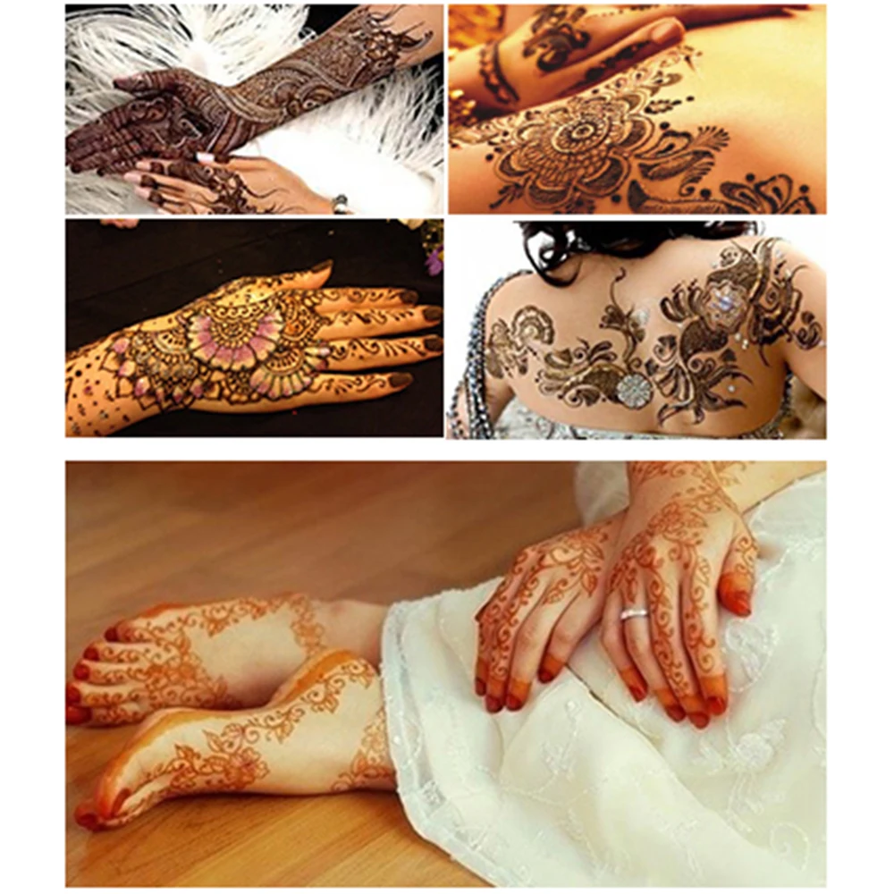 Горячая 1 пара индийская хна трафарет татуировки растение цветочный узор дизайн для женщин руки арт Аэрограф краски татуировки шаблон S130