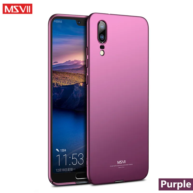 Чехол для huawei P20, бренд Msvii, чехол для huawei P20 lite, чехол для huawei P20 pro, Жесткий Чехол для huawei P 20, чехол для телефона s - Цвет: Simple Purple