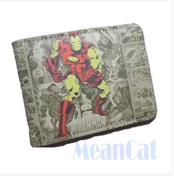 

2018 Marvel Comics Iron Man Wallet With Card Holder IronMan Cosplay Unisex Standard Purse Anime Collection Geen Man Wallets W076