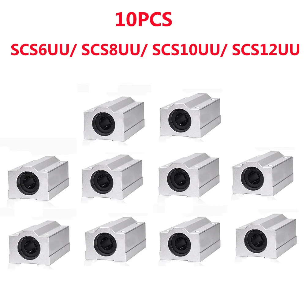 10 шт. Линейный шарикоподшипник скользящий блок SCS6UU SCS8UU SCS10UU SCS12UU вал стержень CNC