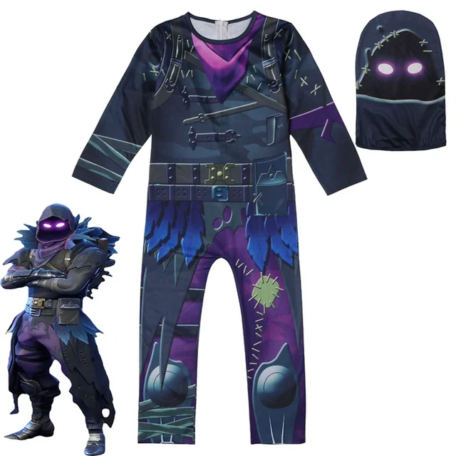 gingerbread man skin character clown boys cosplay clothes halloween costume battle royale party kid skull trooper