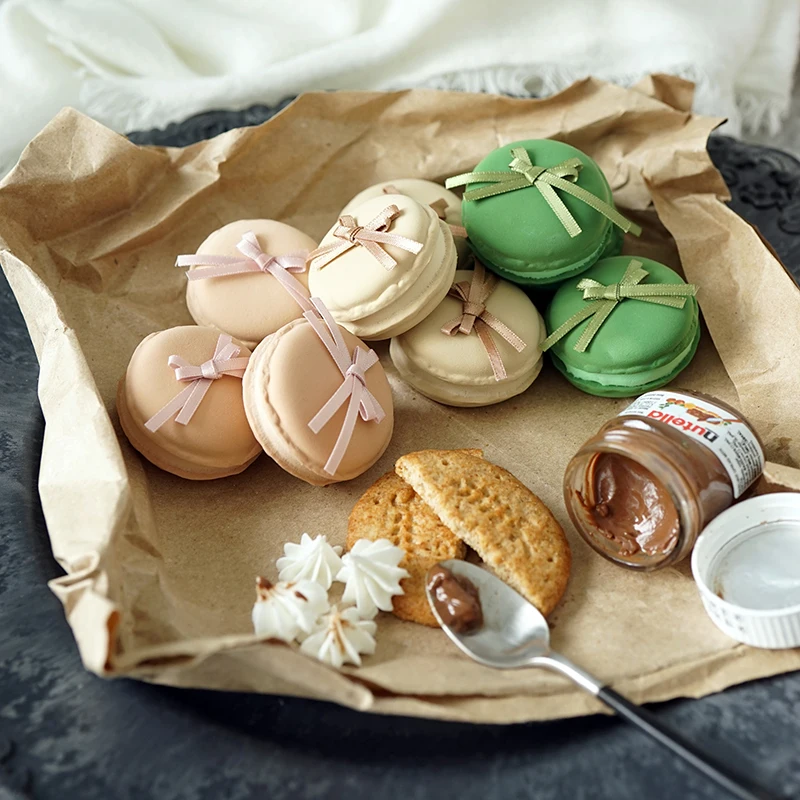 

SWEETGO Artificial macrons fake clay dessert Macron molds 4.5cm cake decorating for showcase photography props home decorations