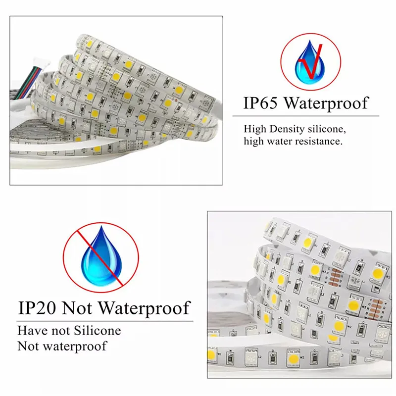 SMD 5050 RGB Светодиодная лента IP30 Водонепроницаемая DC 12V 5M 300LED RGBW RGBWW светодиодная