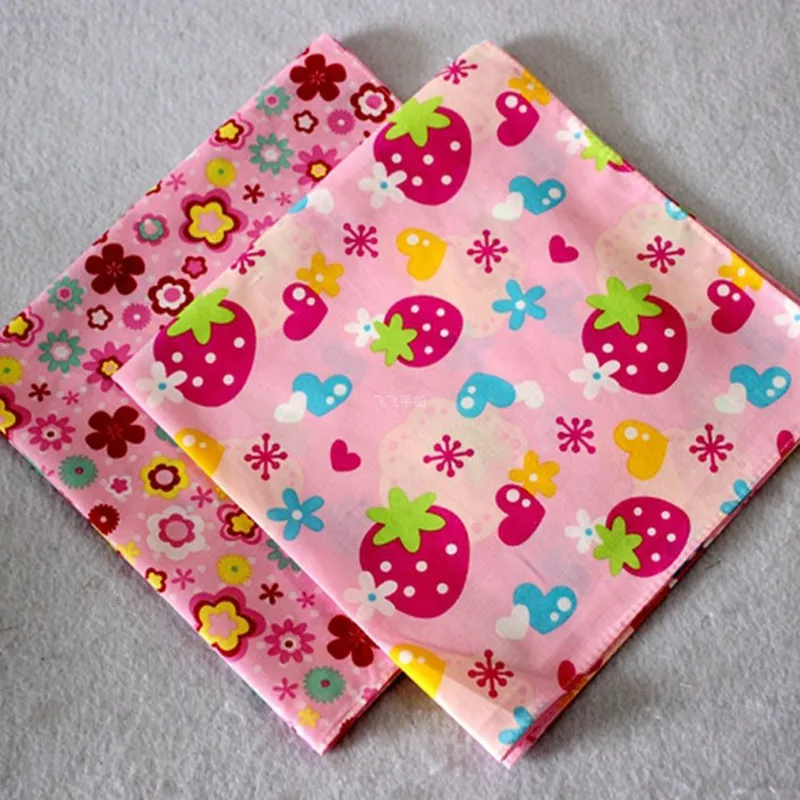  Children's printed handkerchief Cotton pocket towel 5Pcs/Lot 45CM