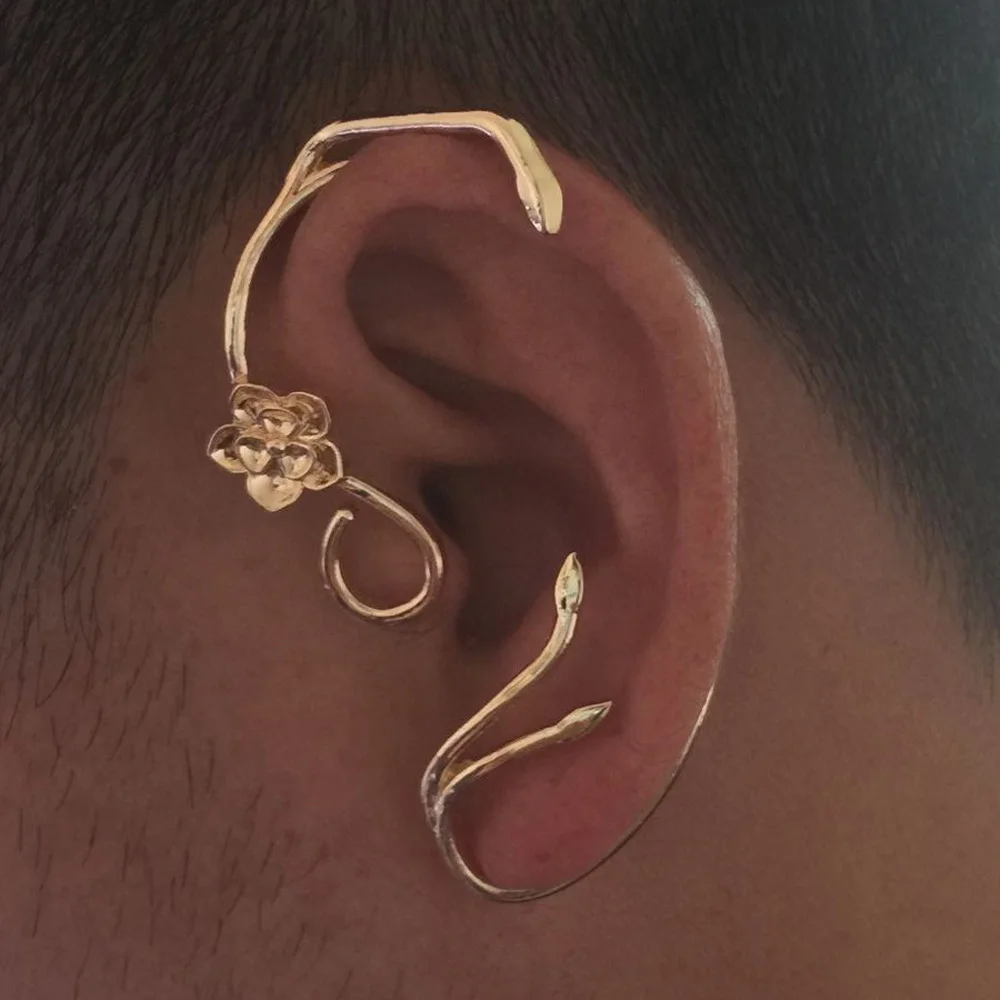 Beauty And The Beast Earrings Ear Cuff Belle Cosplay Jewelry Rose Stud