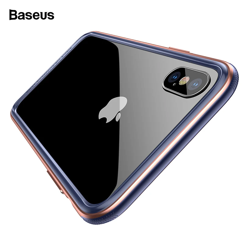 

Baseus Metal Frame Case For iPhone X Coque Shockproof Bumper Cover Case For iPhoneX 10 Soft TPU Back Protective Border Cases