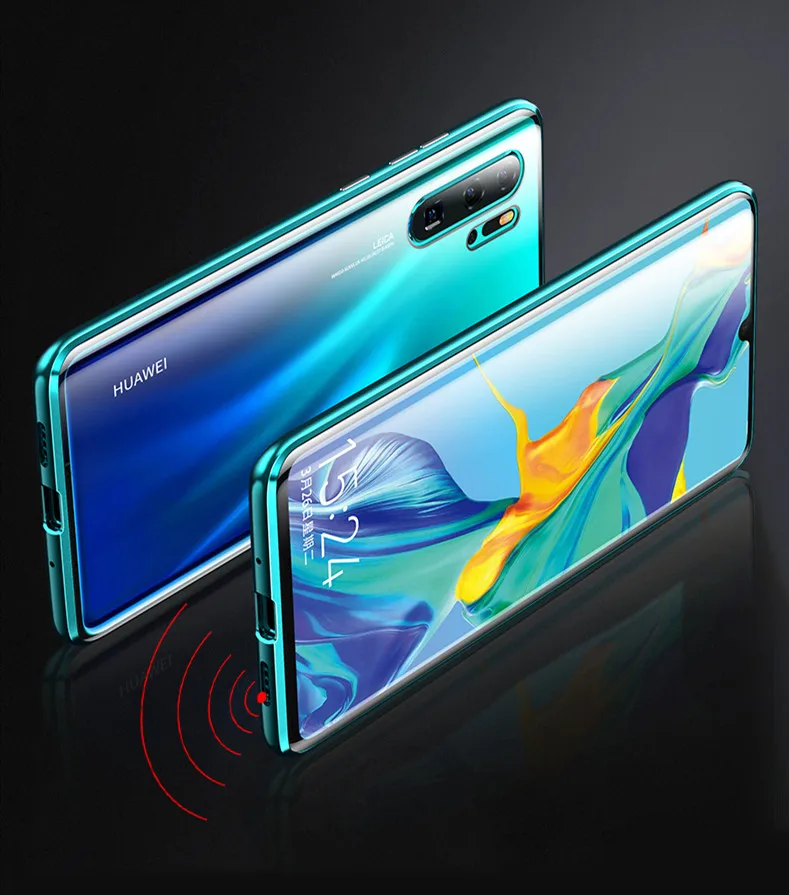 Чехол huawei P30 pro с магнитной адсорбцией металлический корпус для huawei P20 P30 lite P20pro mate20 pro металлическая рамка прозрачная защитная