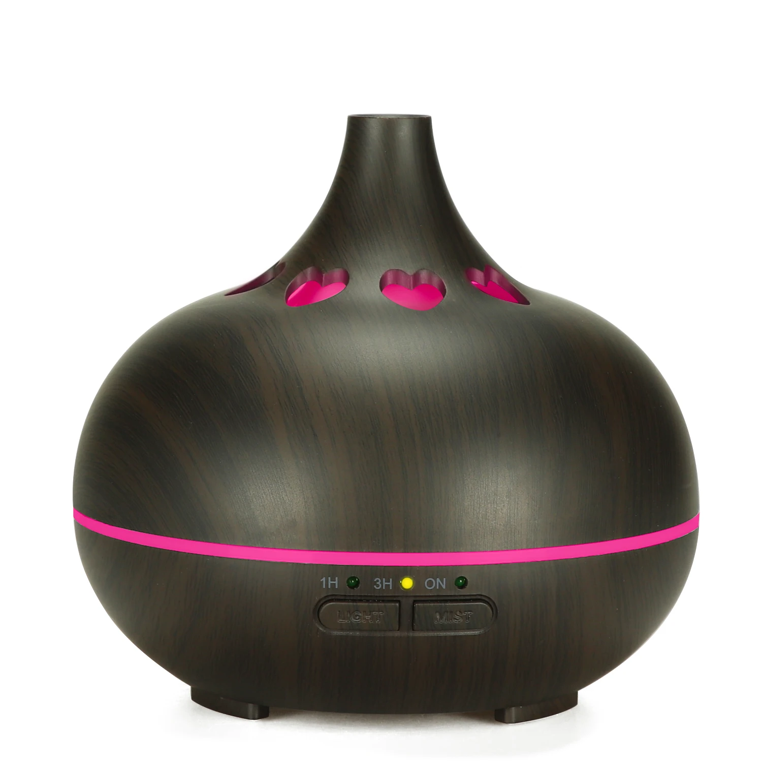 

150ml Ultrasonic Air Humidifier Aroma Essential Oil Diffuser with Wood Grain 7 Color Changing LED Lights for Office Home