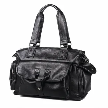 

2018 Men Leather Black Briefcase Men Business 15.6 inch Laptop Handbag Men Waterproof PU lether Bags Large Capacity Travel Bag