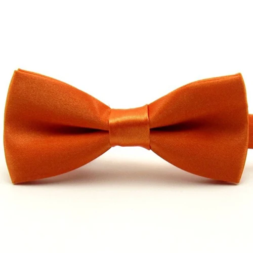 Детский однотонный Атлас регулируемый галстук-бабочка для мальчиков, Свадебная вечеринка, галстук-бабочка, YYTIE0002 - Цвет: Orange