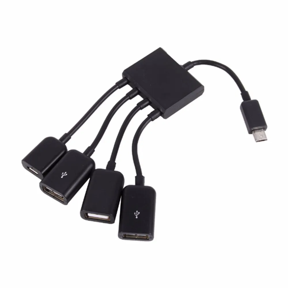 Перезаряжаемые Micro USB Hub OTG разъем сплитер мощность зарядный кабель для смартфонов компьютер планшеты PC данных провода
