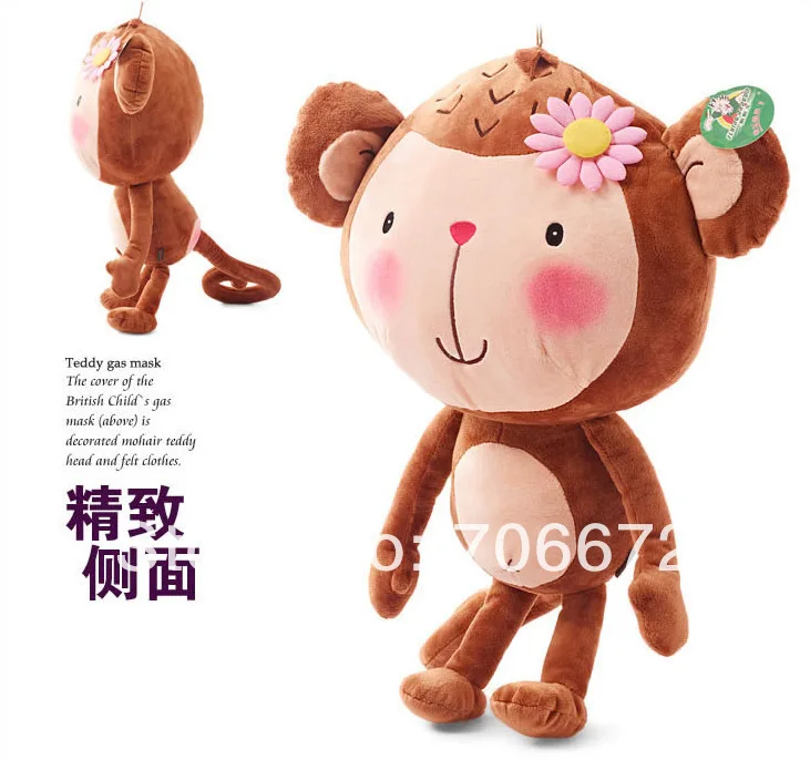 

stuffed animal lovely girl monkey PP cotton about 80cm monkey plush toy flower monkey huge about 31 inch  doll gift b885