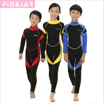 2.5MM Neoprene Wetsuits Kids Swimwears Diving Suits Long Sleeves Boys Girls Surfing Children Rash Guards Snorkel One Pieces h1 neoprene 3mm scuba diving suit men women wetsuits equipment snorkeling jumpsuit one piece long sleeved surf wear rash guards