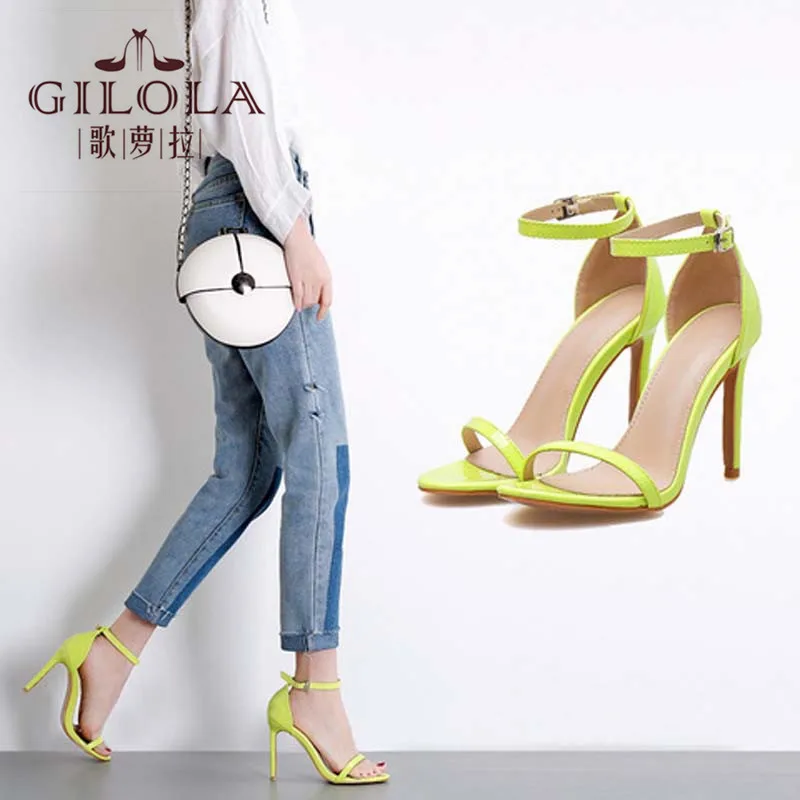 

Super Thin Heels Women Sandals Ankle Wrap High Heels Buckle Strap Fashion Women Shoes Spring Summer #Y0213313Q