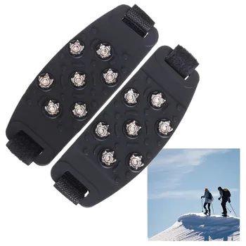 

7-Stud Antiskid Crampons Shoe Cover Cleats Climbing Ice Magic Sticker Winter Snow Portable Outdoor Universal Camping Gripper