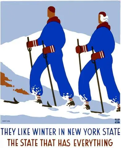 

Winter New York State Ski Travel Tour Landscape Poster Vintage Retro Canvas DIY Wall Stickers Home Posters Art Bar Decor